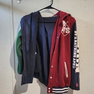 Bape Red, Blue, and Green Varsity Jacket
